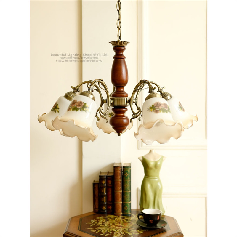 Country retro creative painted ceiling lamp for living room for…