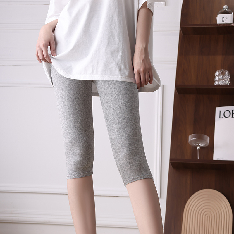 Pantalones de seguridad modal para mujer, tres puntos, uso externo de verano, leggings de gran tamaño, gruesos mm, cinco puntos y siete puntos, estilo delgado, anti-desgaste