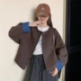 薄款撞色新款独特呢大衣