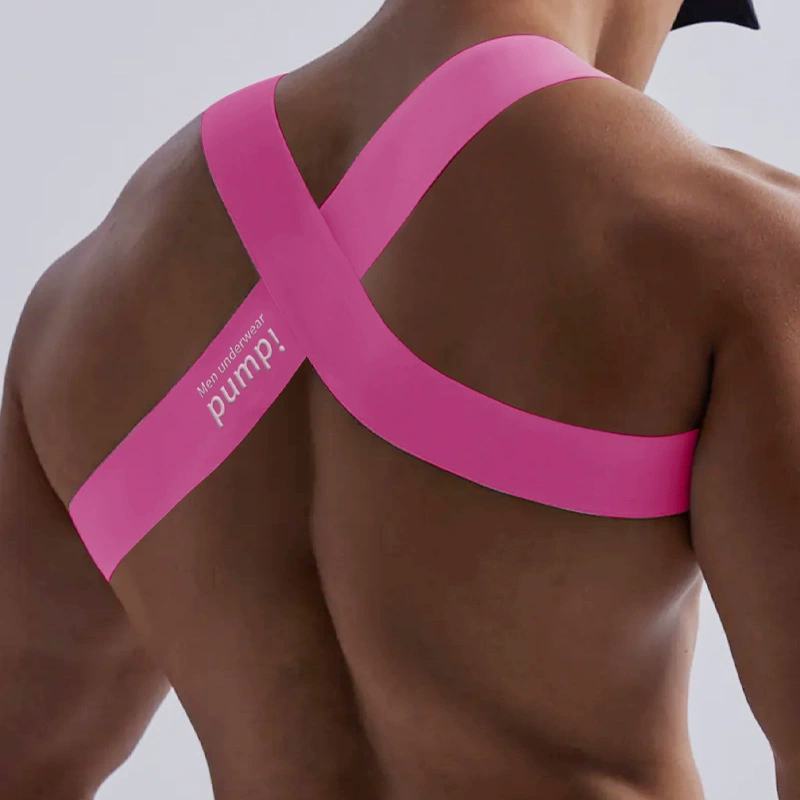Men's sexy trend chest strap for gym, top with cups, straps
