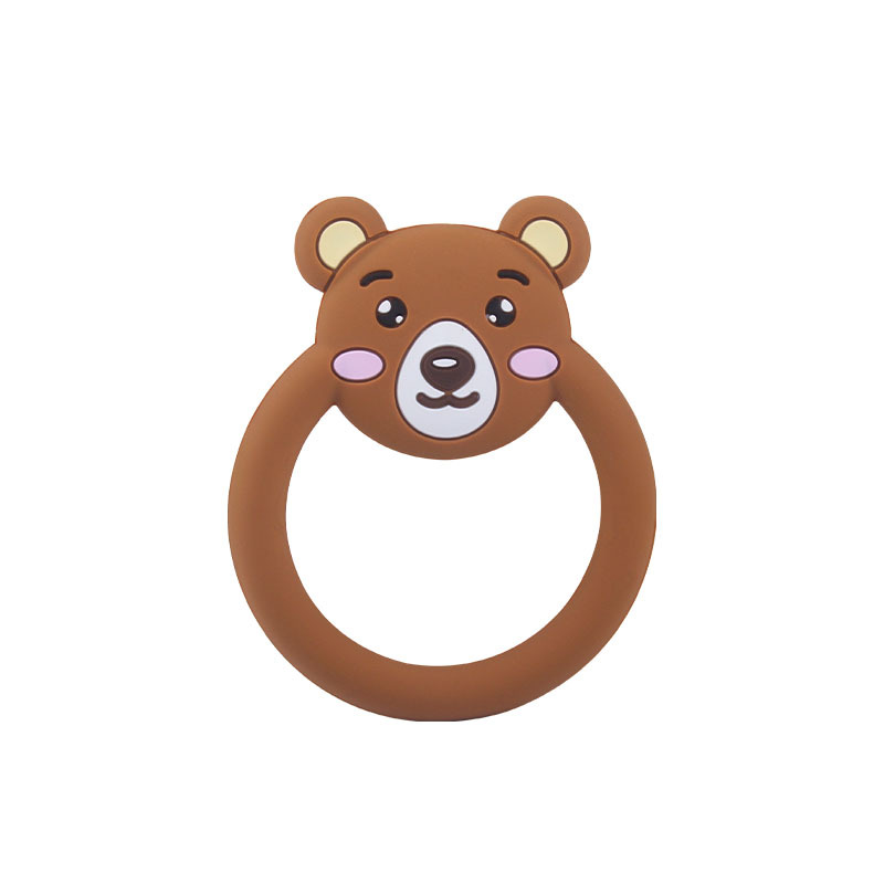 Amazon nuevo bebé suministros de dibujos animados animal molar juguetes de silicona bebé ejercicio goma mordedura pegamento teether