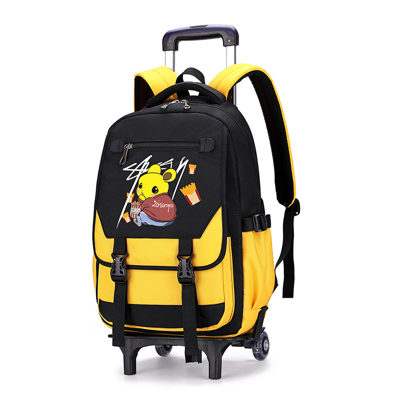 Peces naturales de una pieza de entrega de dibujos animados carro mochila 2-6 Grado de seis ruedas escalera al por mayor imprimible LOGOTIPO