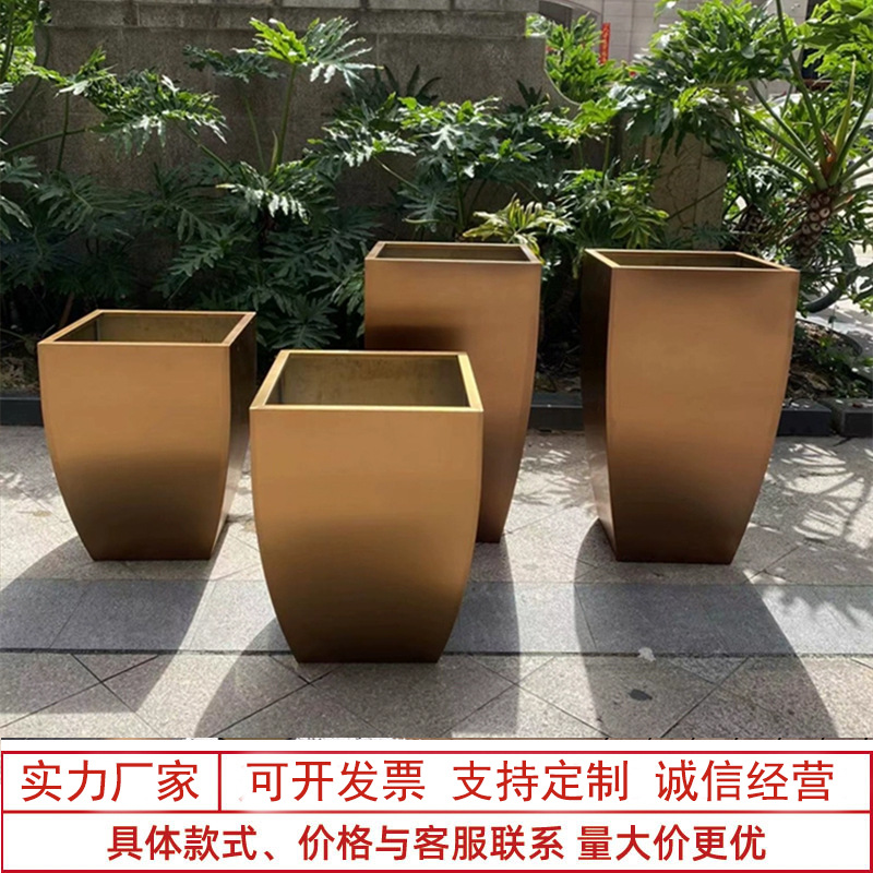 Caja de flores de acero inoxidable al aire libre combinación de cama de flores móvil divisoria de péndulo exterior departamento de ventas valla municipal caja de plantación de tanque de flores