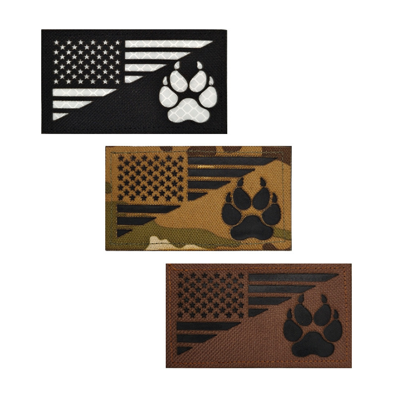 现货K9狗爪魔术贴章尼龙宠物狗布贴IR反光雕刻狗衣补丁多色可选