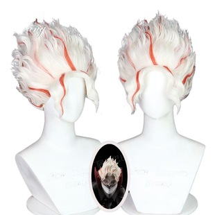 Daring Party Supernatural Armed Dang Da Dang Ekalen Red and White Spotted Short Hair cos Wig