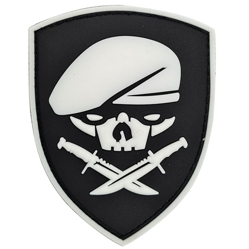 PVC 3D Rubber Velcro Badge Disposable Label Luminous Washable Soft Rubber Sign Black and White Variety