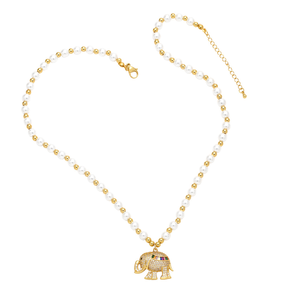 Fashion Heart Shape Dragonfly Copper Pendant Necklace Plating Inlay Zircon Copper Necklaces