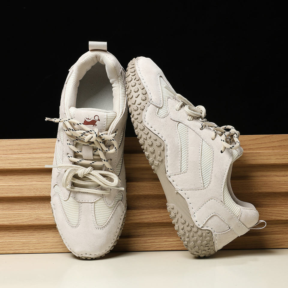 Giày thể thao unisex cỡ lớn da thật mũi tròn, giày sneaker dã ngoại thường ngày — 6885 màu cát, 6885 màu nâu, 6885 màu đỏ rượu, 6886 màu cát chi tiết 16