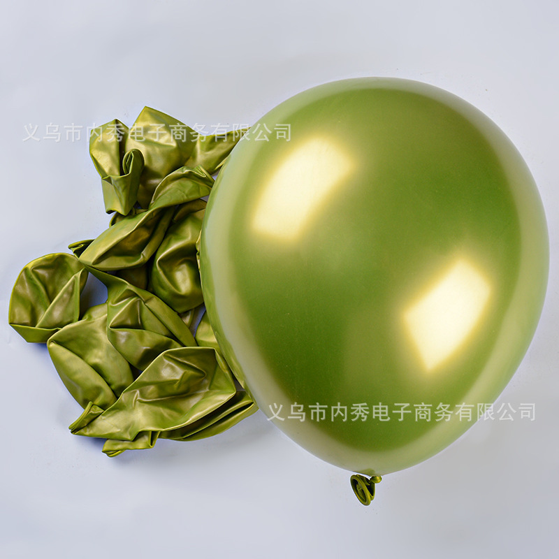 Espesar 2.8g12 pulgadas de metal globo de látex decoración de la sala de bodas fiesta de cumpleaños diseño neto rojo globo de cromo