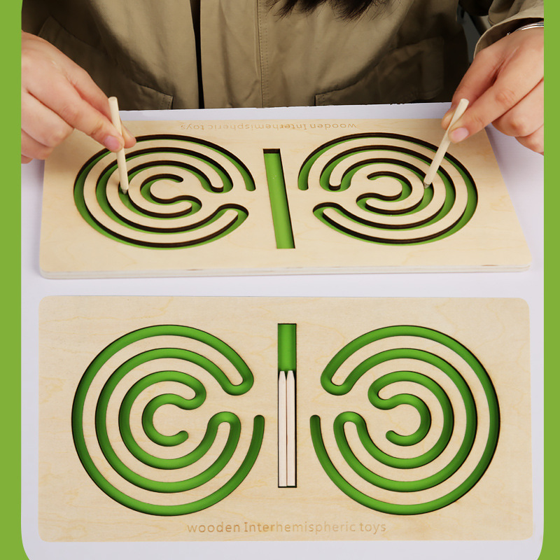 Juguetes de entrenamiento de movimiento fino del cerebro izquierdo y derecho, niños de mano a mano, pensamiento cerebral completo, concentración, iluminación, ayuda educativa