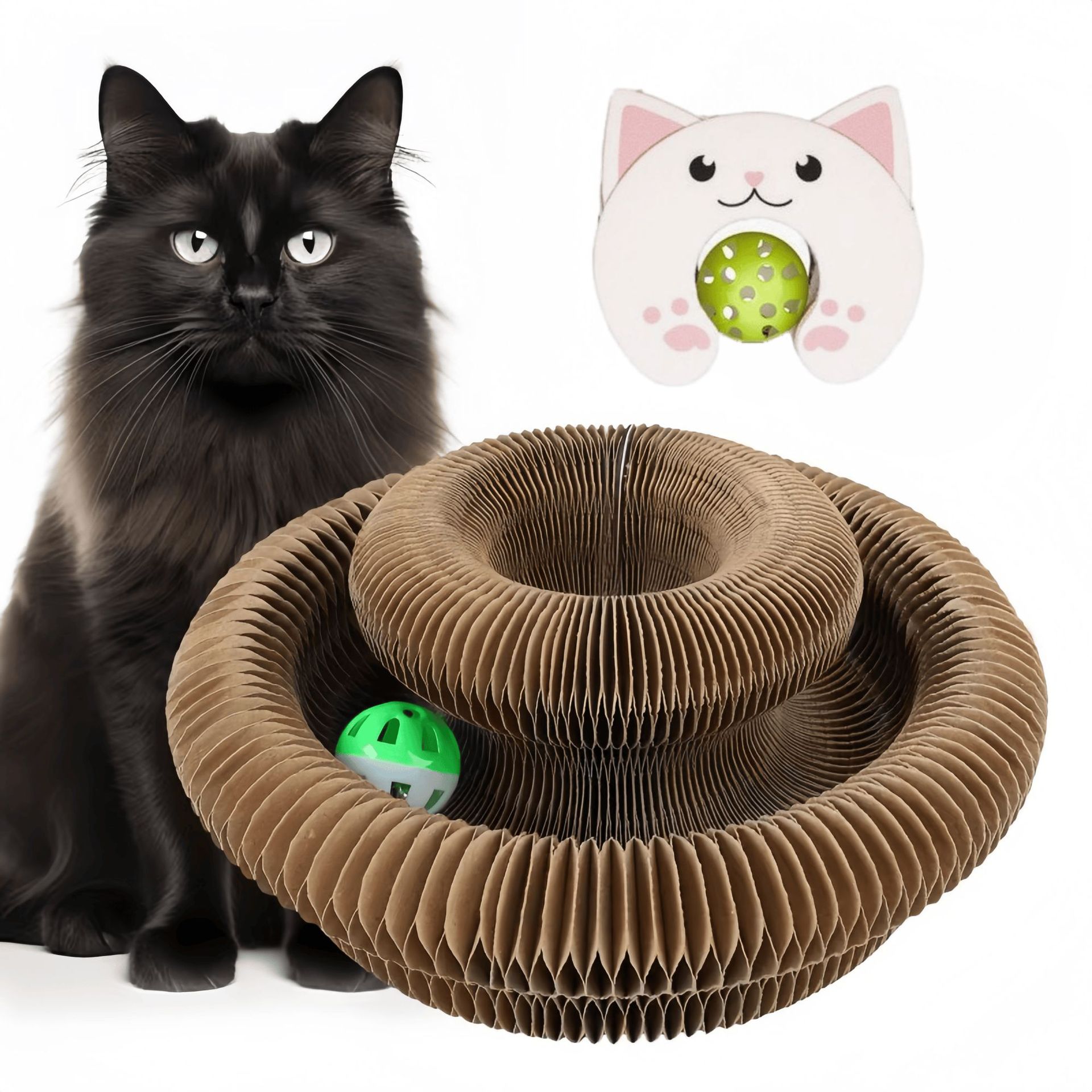 Órgano para gatos Juguetes para gatos con campana auto-hi para aliviar el aburrimiento Nido de gatos Garras de molienda para gatos Juguetes para gatos resistentes a agarrar papel corrugado