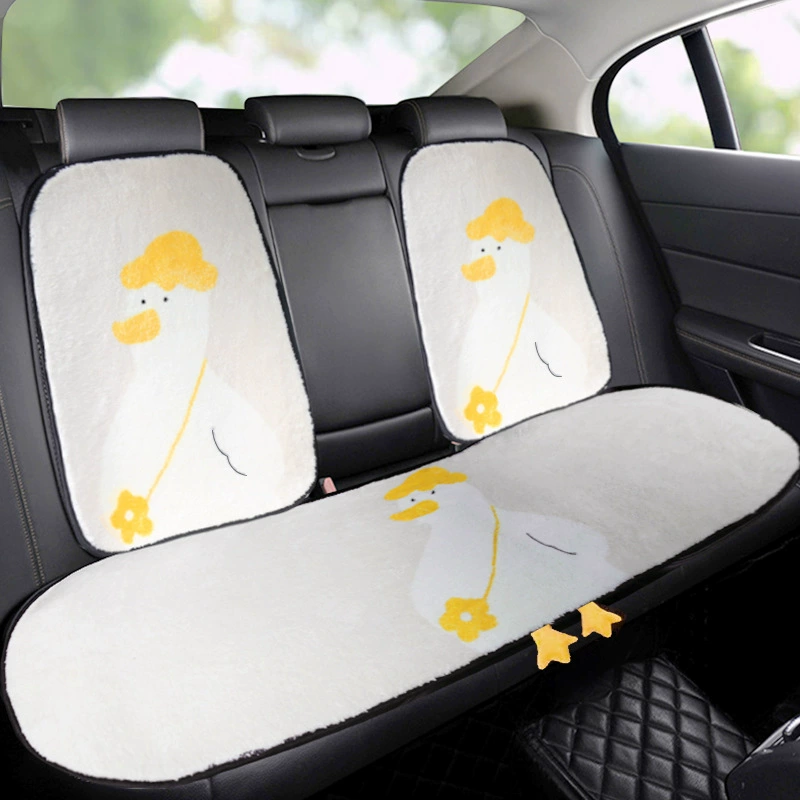 Мультяшная подушка для автомобильного сиденья, осенне-зимняя плюшевая Автомобильная подушка из трех частей, милый утенок, подушка для ягодиц автокресла