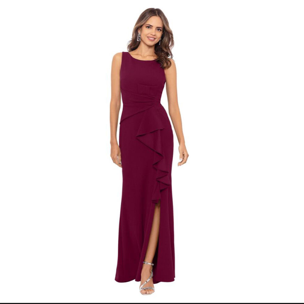 Comercio exterior Europa y América Amazon AliExpress Wish vestido de noche de mujer vestido delgado vestido largo sexy bifurcado image 1