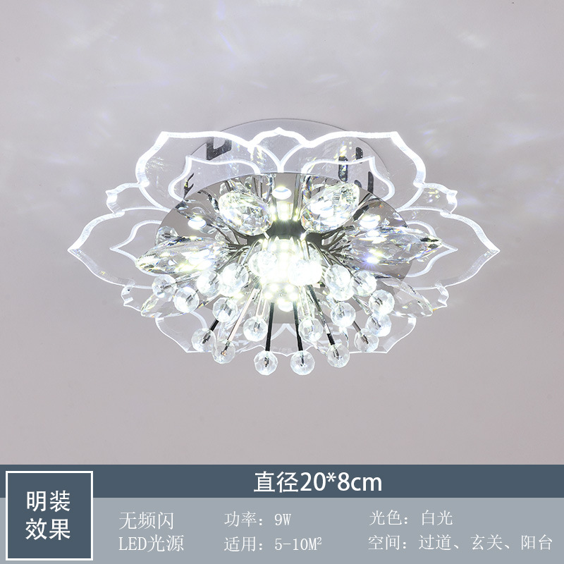 Suministro directo transfronterizo de lámparas de cristal empotradas para el hogar, lámparas de pasillo, lámparas modernas minimalistas para sala de estar, lámparas de techo, lámparas de pasillo, muebles para el hogar