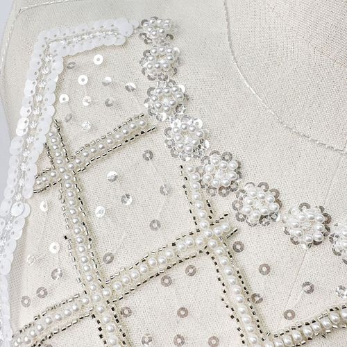 Heavy industry bead embroidery decoration placket front collar accessories hot sale new clothing collar flower handmade accessories factory direct sale