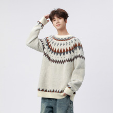 OOTD跨境重工仿水貂绒软糯保暖情侣款2025新款百搭经典费尔岛毛衣