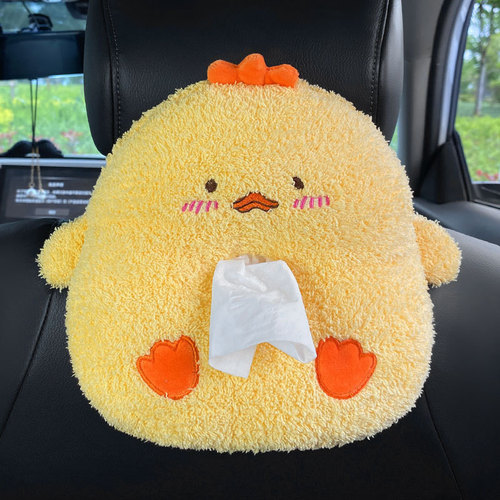 Car Cartoon Plush Paper Towel Box Creative Cute Car Mount Handlebar Storage Car Seat Back Paper Towel Holder