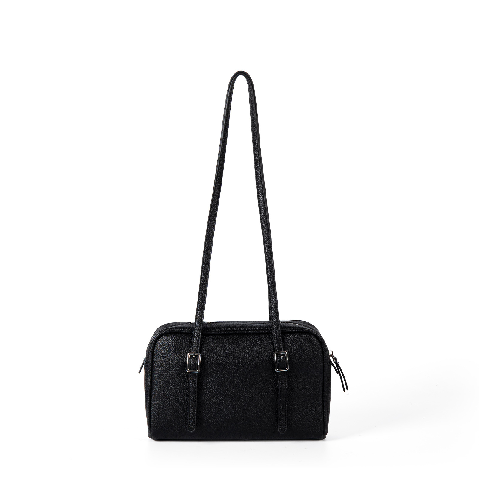 Korean Style Niche Design Lychee Grain Underarm Bowling Bag For Women, Large Capacity Retro Versatile Handbag & Shoulder Bag - Thumbnail 5