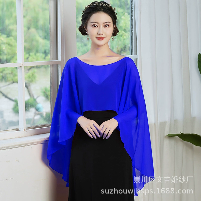 Chiffon Bridal Cloak Cape, Женский миди-пальто в стиле тренч, плюс-сайз, легкий