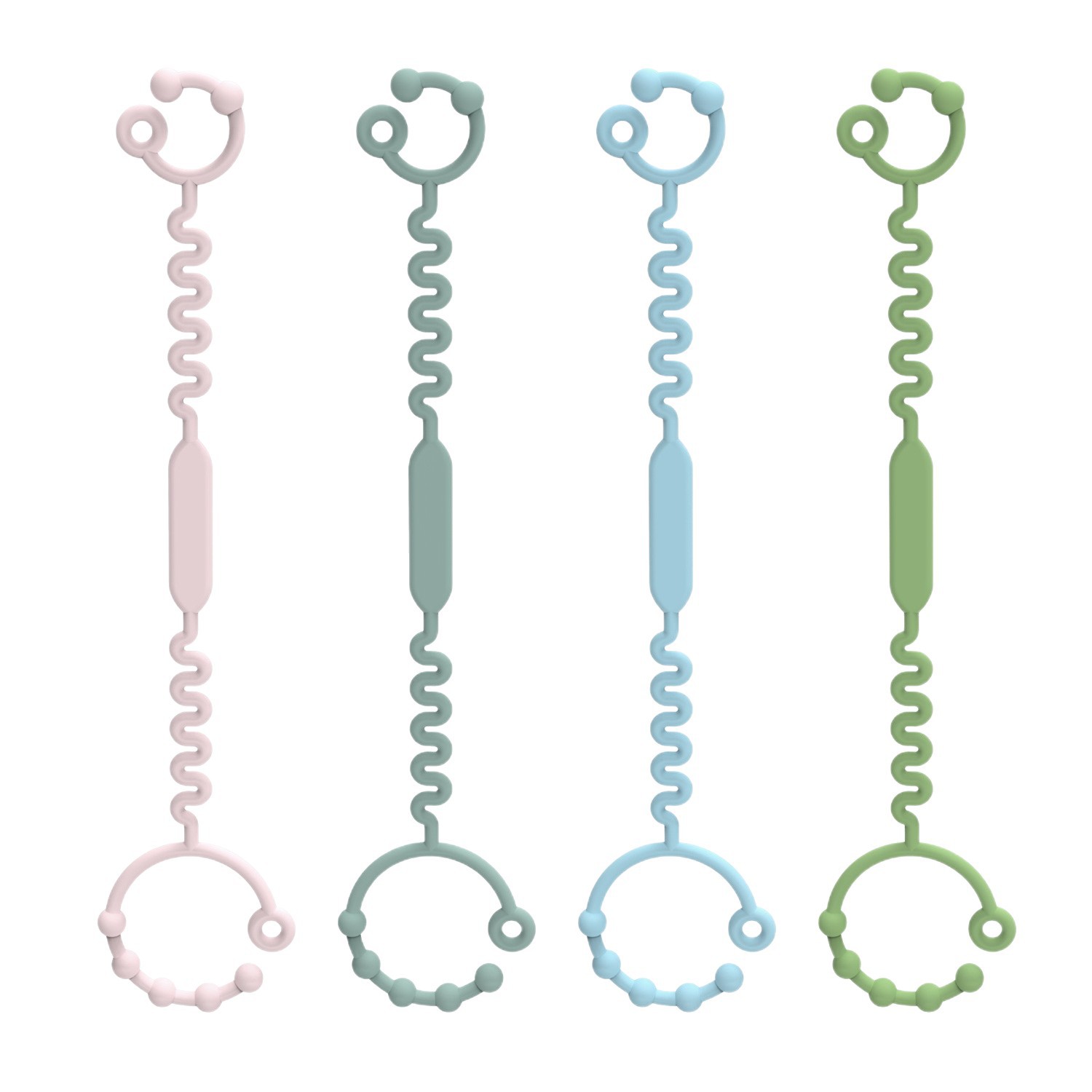 Botella de alimentación de silicona al por mayor transfronteriza cadena anti-perdida de silicona multifuncional cuerda anti-caída botella de alimentación taza de agua clip de pezón cuerda fija