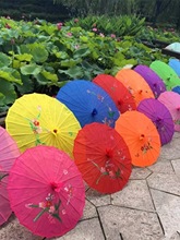 古风油纸伞绸布伞舞蹈演出道具伞古典中国风汉伞儿童演出拍照花伞