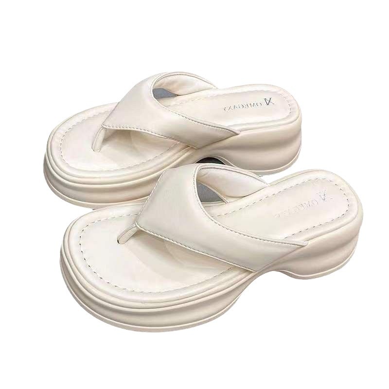 MGG moda zapatillas de soleas gruesas de verano para mujeres sandalias antideslizantes EVA de altura zapatillas de playa para mujeres