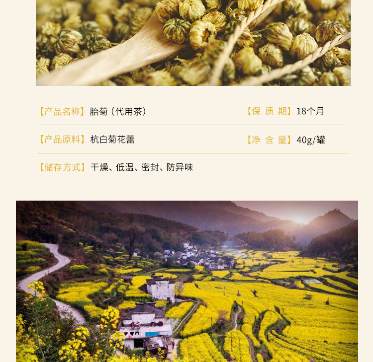 Dried Chrysanthemum Bud Tea Tai Ju Floral Herbal Tea Loose Flower Tea 40g Can in use