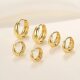 Europe and the United States cross-border new geometric copper earring personality gold earrings simple retro earring set of 6 pieces