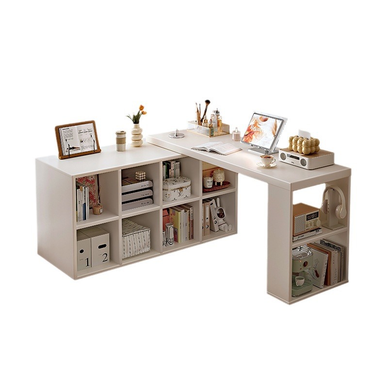 Escritorio retráctil de madera sólida con viento de crema en un estante de escritorio de maquillaje tipo casa pequeña mesas de maquillaje para dos personas escritorio de computadora de estudio doméstico