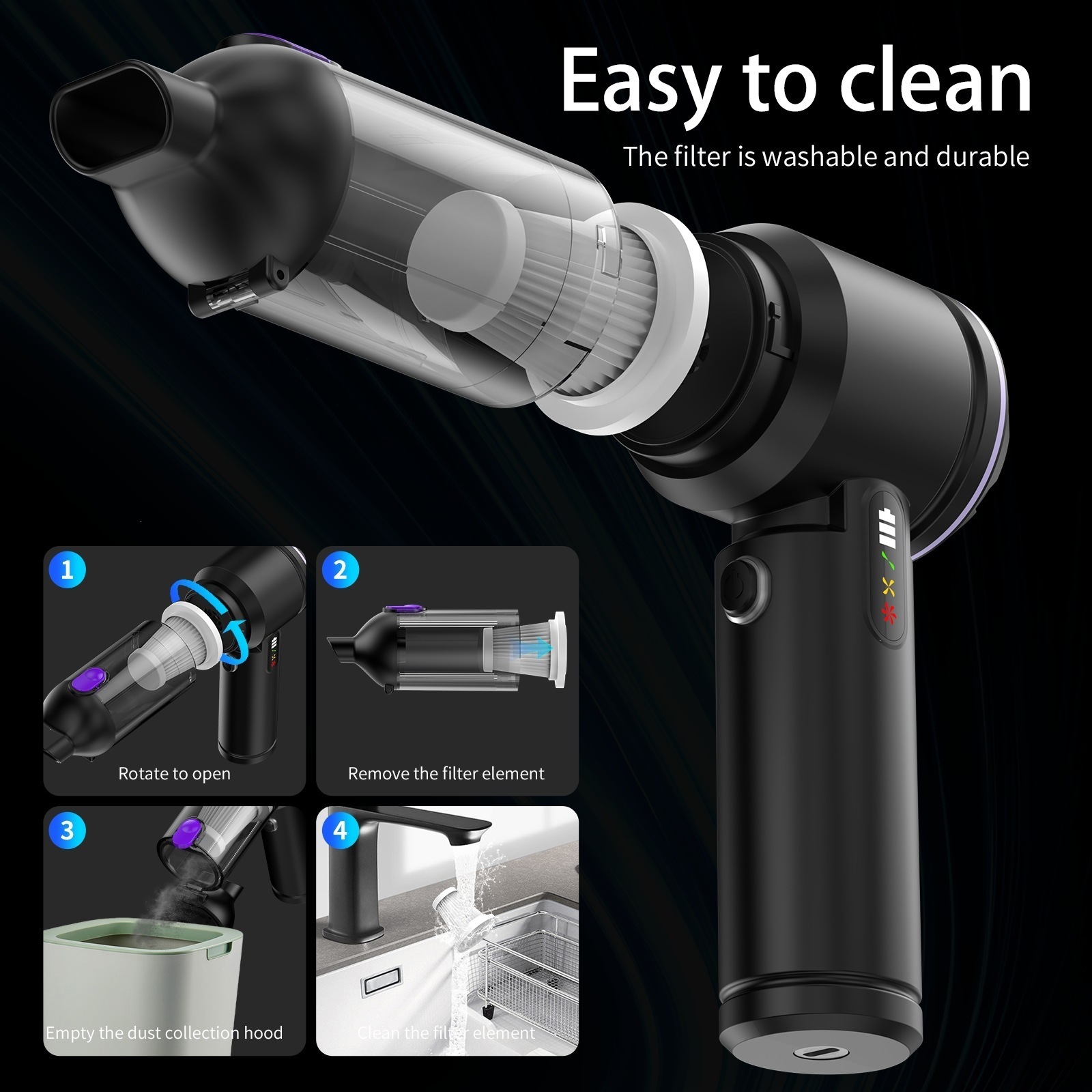 Cross-Border Car Vacuum Cleaner, Multi-Functional, Brushless, Dual-Purpose for Home and Car, Handheld, High Suction Power, High Power Car Vacuum Cleaner