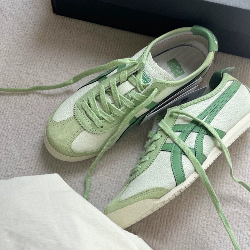 Putian Pure Original Onitsuka Tiger Classic Arthur Tiger Slip-On Первый слой из воловьей кожи Белые туфли для мужчин и женщин Парные кроссовки.