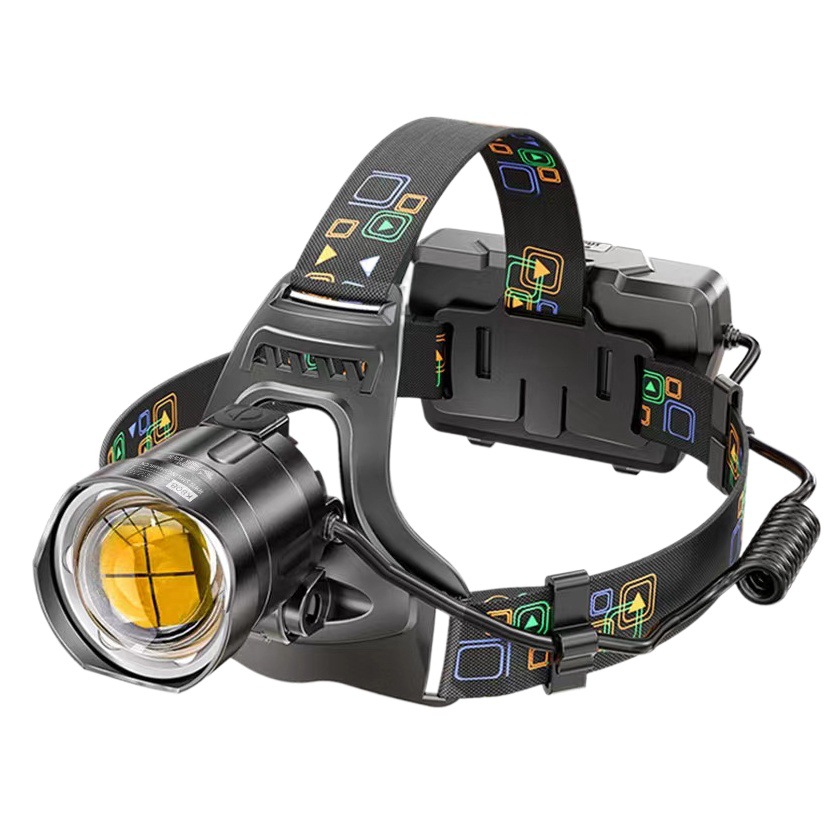 Detección de pista de alta potencia de luz fuerte Faro de carga al aire libre senderismo sitio faro construcción enfoque P70 faro impermeable