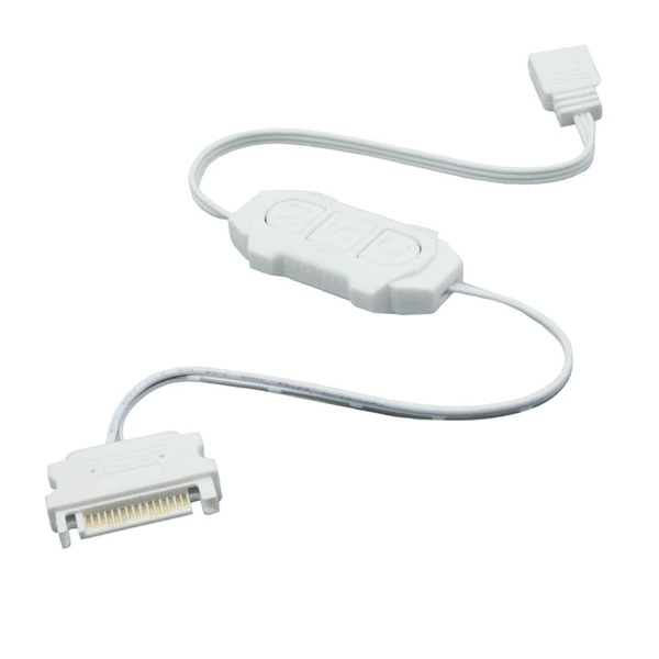 White 5V 3-pin controller manual button type double-ended outlet
