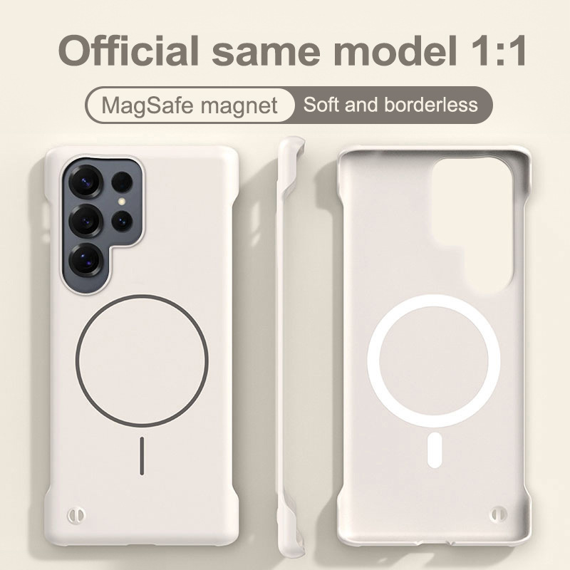 Thin Circle Magnetic Suction Suitable for Samsung S25Ultra Borderless Mobile Phone Case S24Ultra Skin-Feel Half-Pack Protective Cover S2 Thin Circle Magnetic Suction Suitable for Samsung S25Ultra Borderless Mobile Phone Case S24Ultra Skin-Feel Half-Pack Protective Cover S2