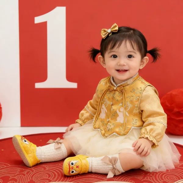 Children's Hanfu for Girls, New Spring Style, One-Year-Old Baby Girl Dress, Birthday Party Princess Dress, Chinese Style Traditional Dress