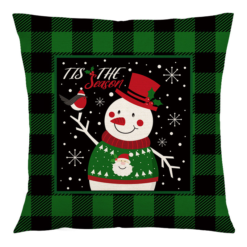 Cute Christmas Tree Santa Claus Linen Pillow Cases display picture 2