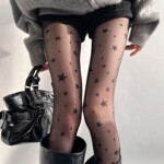 丝袜薄透0d星星波点情调连裤袜高弹性感显瘦黑丝袜不掉档纯欲白丝