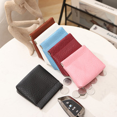 Unisex imitation leather lychee pattern coin purse wallet clasp red envelope jewelry storage bag multi-purpose