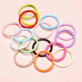 40MM彩色烤漆弹簧圈钥匙扣手机链饰品配件开口弹簧扣书圈连接卡圈