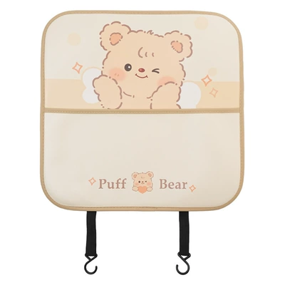 Cartoon Car Seat Back Anti-Kick Chair back anti-kick pad - puff-bear-medium-anti-kick-pad