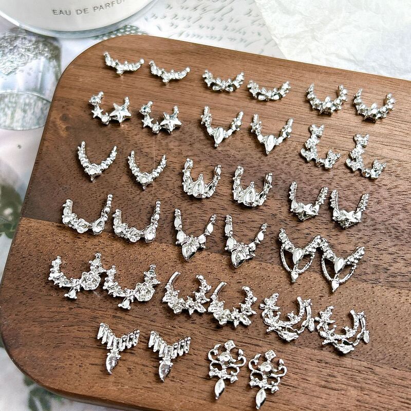 New French-Style Zircon-Edged Arc-Shaped Full Diamond Nail Art Accessories, Light Luxury French-Style Butterfly and Star Rhinestone Nail Decorations New French-Style Zircon-Edged Arc-Shaped Full Diamond Nail Art Accessories, Light Luxury French-Style Butterfly and Star Rhinestone Nail Decorations