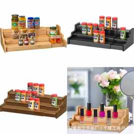 木质化妆品收纳架厨房可伸缩调料整理架指甲油香水展示架调味架