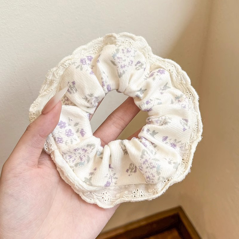 温柔蓝色清新大肠发圈超大号头绳女生高级感头花头饰皮筋发绳发饰|undefined