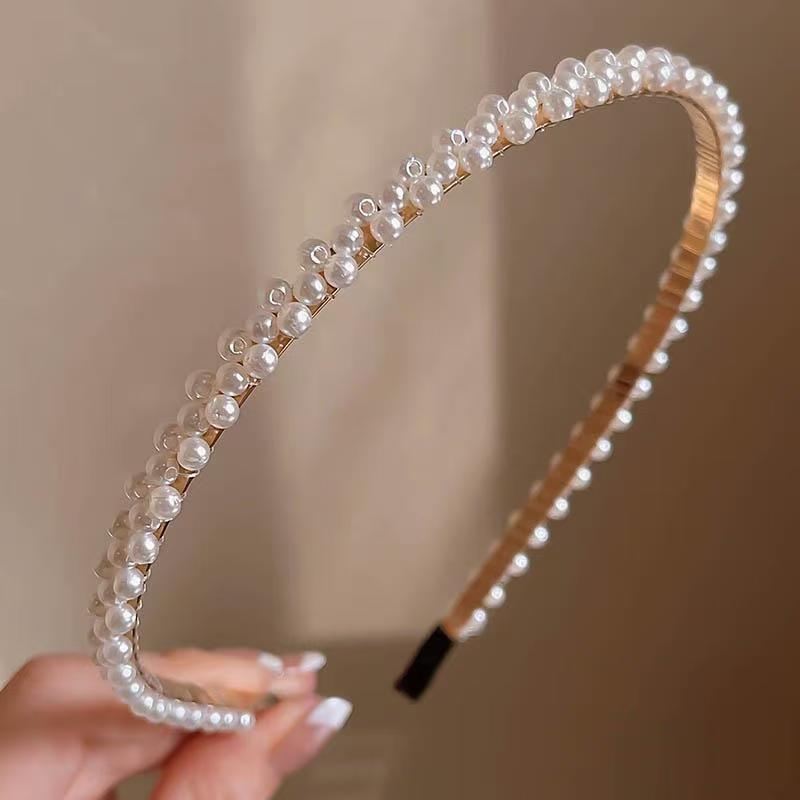 Europa y los Estados Unidos imitación de perlas de cabello retrógrado francés de verano de alto nivel sensación de cabello de la mujer nueva super inmortal lavado de la cara adornamiento para el cabello image 34