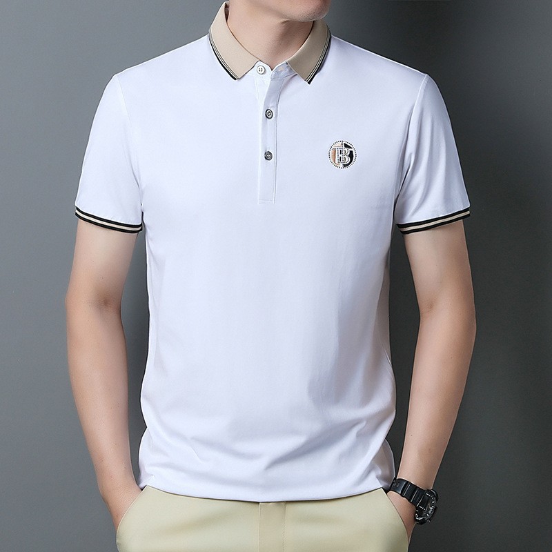 Summer Polo Shirt Men's 2024 New Men's Cotton Thin Trendy Brand Quality Short-sleeved T-shirt Lapel Versatile Men's Wear