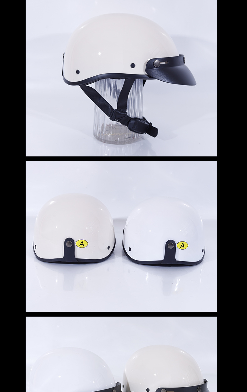 Retro Motorcycle Harley Electric Vehicle Universal National Standard Half Helmet for Men and Women, Suitable for All Seasons, Safety Helmet