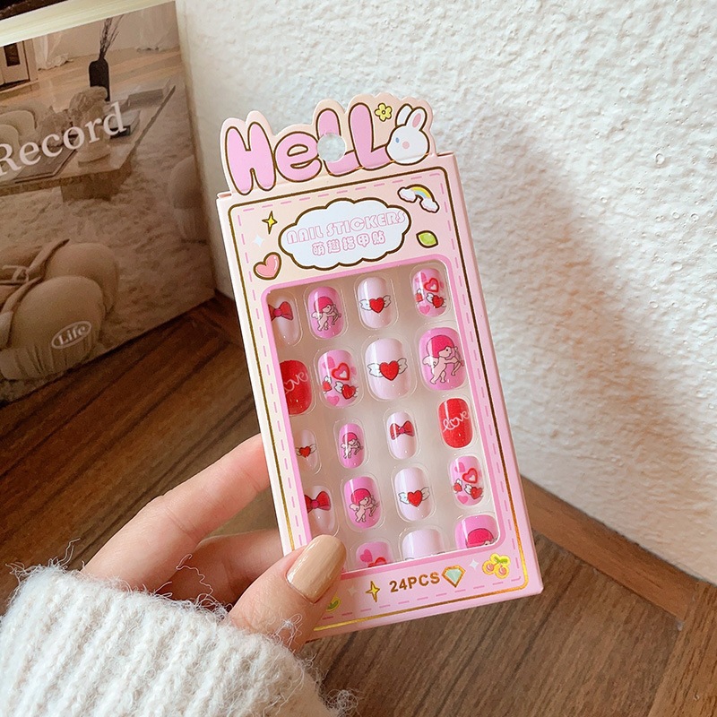 Niños parches de uñas super lindas chicas lindas usan pegatinas de dibujos animados de uñas seguras desmontables parches de uñas al por mayor image 144