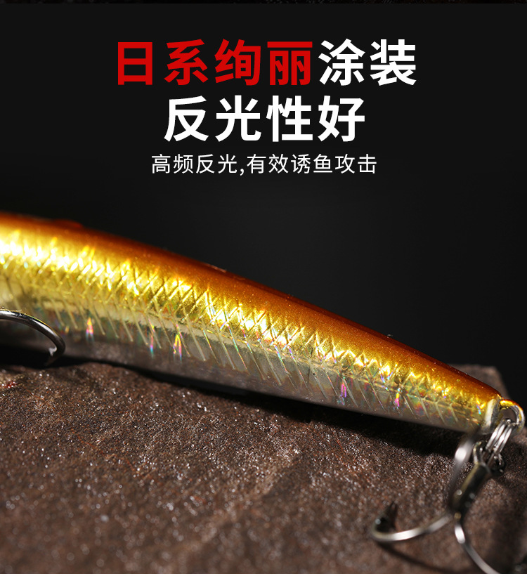 5 Colors Shallow Diving Minnow Lures Sinking Hard Plastic Baits Fresh Water Bass Swimbait Tackle Gear