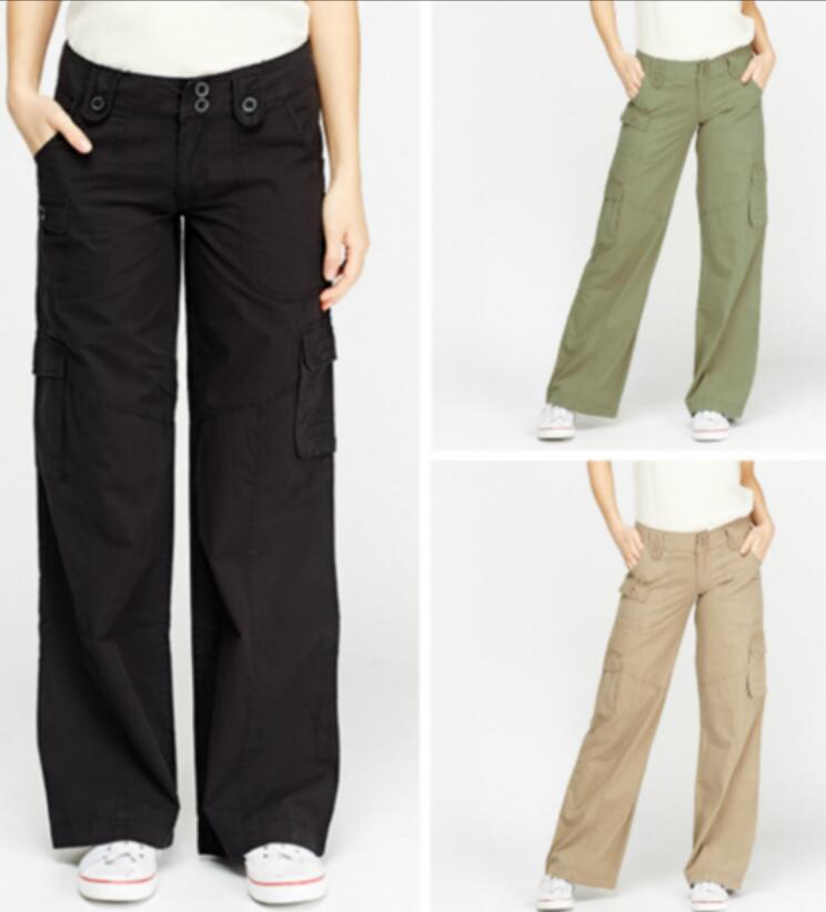 Autumn Cross-border E-commerce Special Source Women's Khaki Solid Color Loose Workwear Casual High Waist Straight Pants