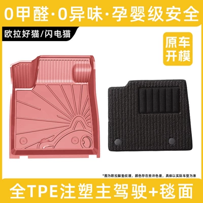 Anti-Odor Injection Molded Car Floor Mats, Modelə uyğun ayaqaltı - euler-good-cat-remark-year-main-driver-pink-main-driver-carpet